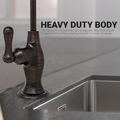 Metpure Non-airgap NSF Certified RO Faucet Reverse Osmosis Drinking Water Filtration System Water Dispenser Spout (Venetian Bronze). Vase Style with Faucet Wrench.