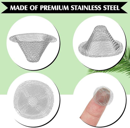 Funrous Stainless Steel Screens 3/4 Inch Conical Design Bowl Screen Filters Metal Filters Screens Filters, Adjustable Size(200 Pcs)
