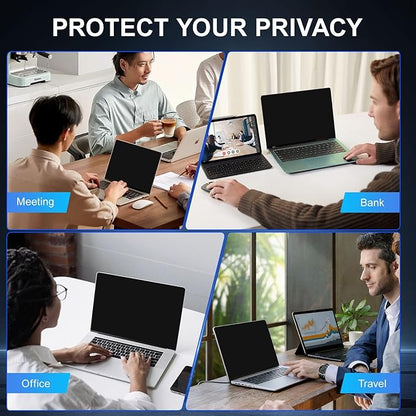 2Pack Magnetic 14 Inch Laptop Privacy Screen 16:9 Aspect Ratio, Removable Anti-Blue/Glare Protector Film, Anti Spy Desktop Security Private Filter 14in