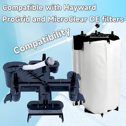 DE Filter Manifold DEX2400C Compatible with Hayward Pro-Grid and Micro-Clear DE Filters, Manifold Top Parts with Air Relief
