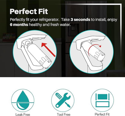 ICEPURE PLUS 46-9490 NSF/ANSI 53 NSF/ANSI 42 Certified Compatible with LG LT800P, ADQ73613401, ADQ73613408, ADQ75795104, LMXS30776S, LSXS26366D, Kenmore 9490 Refrigerator Water Filter, 2PACK