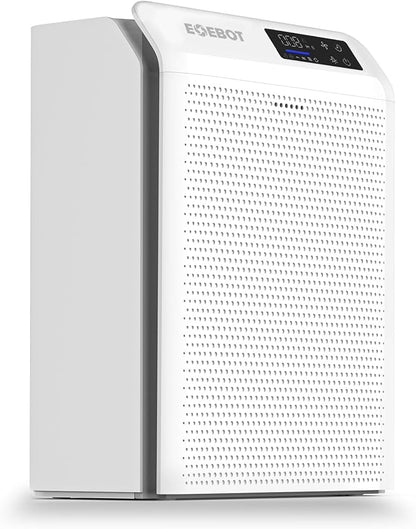 Air Purifiers for Home Bedroom Large Room Up to 2,330 Ft², Air Purifier with Washable Pre-Filter, HEPA Air Filter, Sleep Mode, Air Quality Monitor, Upgraded Air Cleaner for Pet Hair Dust, Matte White