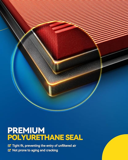 PHILTOP Upgraded Engine Air Filter, CA11876 Replacement for Volkswagen Tiguan, GTI, Golf, Jetta, Arteon and Audi A3, A3 Quattro, Q3, S3, TT Quattro, Increased Acceleration