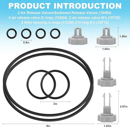25004/2500 Filter Pump Replacement Seals Kit Fits for Intex Pool Filter Pumps Replacement Parts (Includes 5 Types of Parts) Pool Pump Replacement Parts & Accessories