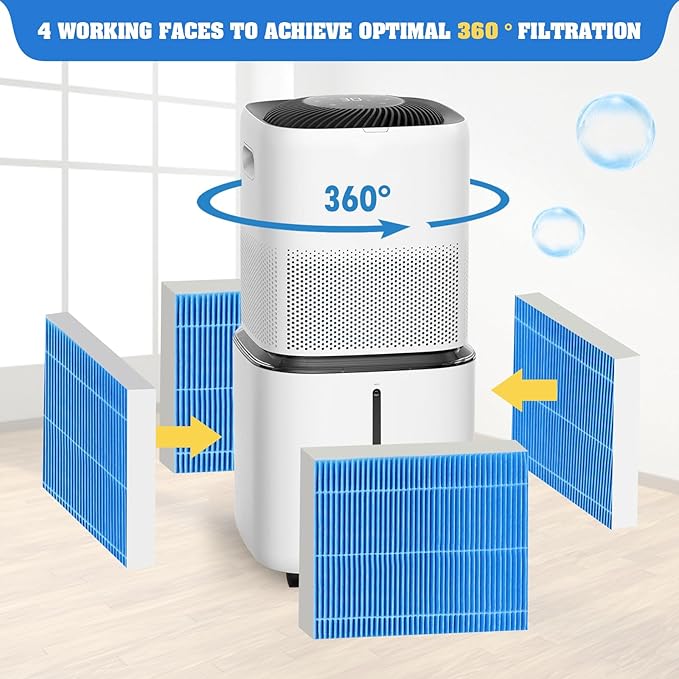 4-Pack Replacement Humidifier Filters Compatible with LEVOIT Superior 6000S Smart Evaporative Humidifier + 2-Pack Top Fill Humidifier Replacement Filters Compatible with LEVOIT Humidifiers