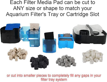 Penn-Plax Ammonia Reducer Aquarium Filter Media Pad – Easy to Cut into Any Size Your Filter Requires – 10” x 18”