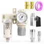 TAILONZ PNEUMATIC 3/8 Inch NPT 2 in 1 Air Filter Pressure Regulator Combo Piggyback, Air Tool Compressor Filter with Gauge AF3000+AR3000