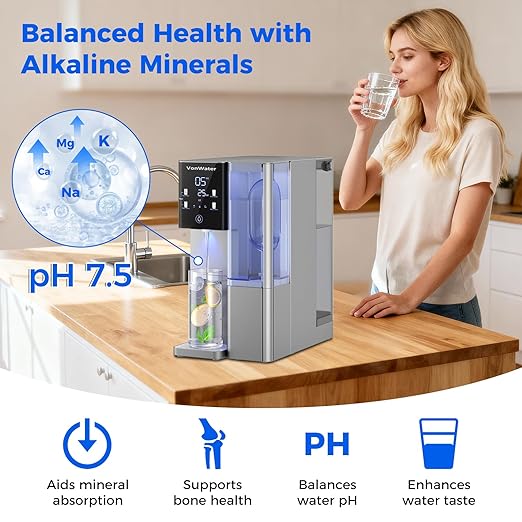 CT910G Alkaline Mineral Countertop Reverse Osmosis Water Filter - 2 Filters (1 RO + 1 Remineralization pH+ RO) for 4-Year Lifespan, 8-Stage Filtration, NSF 372,42,58, Reduce TDS PFAS, Bundle