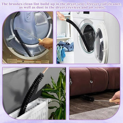 WH01X35719 Lint Filter Compatible with Ge Profile Washer Dryer Combo Foam Filter for PFQ97HSPV0DS Combo Washer Dryer Filter with Lint Brush (1 Long Handled Brush & 1 Full Bristle Brush)- 4 Pack