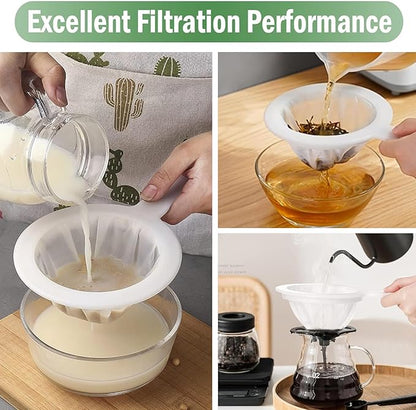 AKOAK 1 Pack Mesh Screen Fruit Juice Filter Net Superfine Mesh Handle Type Strainer is Used for Filtering Tea, Wine, Milk, Soy Milk, Oil, Coffee (200 Mesh)