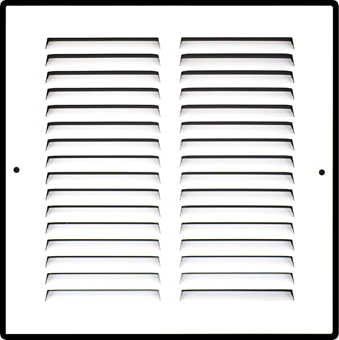 Fits 8x8 Duct Opening | Steel Return Air Grille by Handua | Vent Cover Grill for Sidewall and Ceiling | White | HVAC Cold Air Intake Grille | Outer Dimensions: 9.75"W X 9.75"