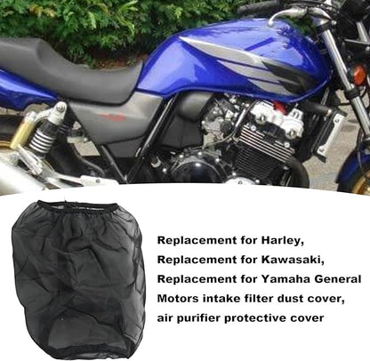 Air Filter Cover, Dustproof Wrap for Car Cold Air Intake Filter, Replacement for Harley Touring, Universal Fit for Air Intake Filters (L)