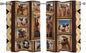 2 Panel Kitchen Cafe Curtains, Wildlife Camels Sunlight Filtering Nature Air Through, Home Decor Window Covering Tier Curtains for Living Room 55W x 39L inch Deserts Animals Brown Geometric Rustic