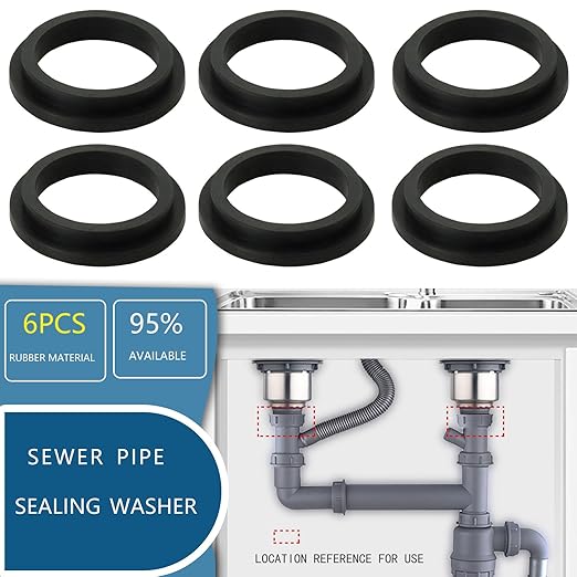 4PCS 45mm (1.77") Multi-Shape Silicone Sealing Gaskets - Convex/L/O-Shaped Washers for Kitchen Sink Drain & Inclined Sliding Joints