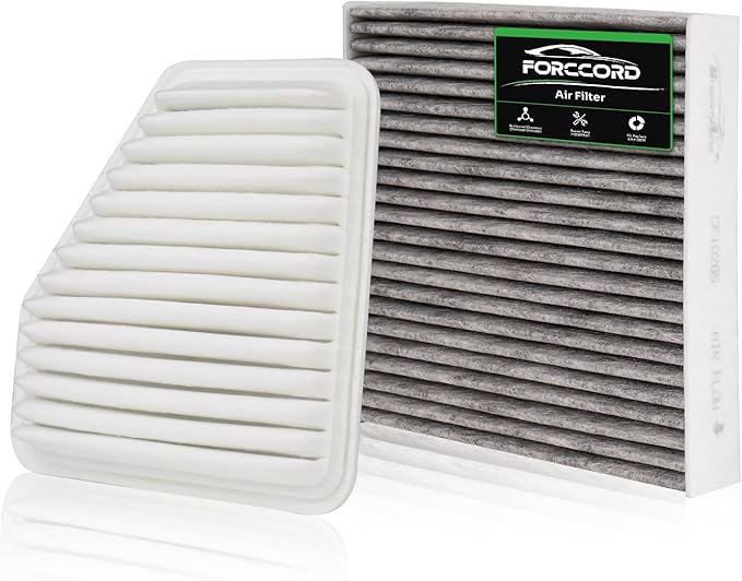 Cabin & Engine Air Filter Fit for Toyota Camry 2007-2011, Rav4 2006-2012, Avalon 2005-2011, Corolla 2009-2011, Lexus ES350 2007-2012 Activated Carbon Cabin Filter Replace#CF10285 CA10169