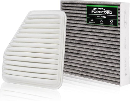 Cabin & Engine Air Filter Fit for Toyota Camry 2007-2011, Rav4 2006-2012, Avalon 2005-2011, Corolla 2009-2011, Lexus ES350 2007-2012 Activated Carbon Cabin Filter Replace#CF10285 CA10169