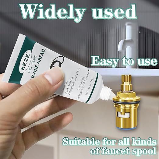 KEZE Silicone Grease Waterproof Food Grade Silicone Sealant Lubricant for Plumbers Valve Faucet O Rings 1 oz 3-Pack