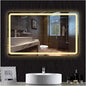 Smart Lighted Bathroom Mirror for Wall，Bathroom Mirror with LED Lights，Lighted Bathroom Makeup，Waterproof，Shatterproof，with Touch Sensor/Dimming/Demister pad(H50*W70cm/H19.7*W27.6IN)