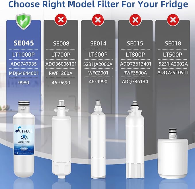 ADQ747935 Replacement for LG Water Filter LT1000P, Compatible with LG Thinq Refrigerator LT1000P/PC/PCS LMXS28626S, LRFLC2706S, AGF80300704, LFXS26973S, LFXC22526S, LHFS28XBS, 3 Packs