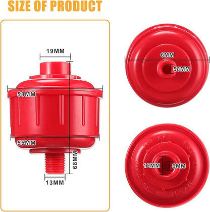 10 Pcs Mini Disposable Water and Air Filters Disposable Spray Gun Filter Whirlwind Air Line Filter Guns Filters Only Standard 1/4 Inch Threads Fit for Spray Guns and Air Tools, Red