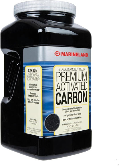 Marineland Black Diamond Premium Activated Carbon, Filter Media for Aquariums, 40 Ounces