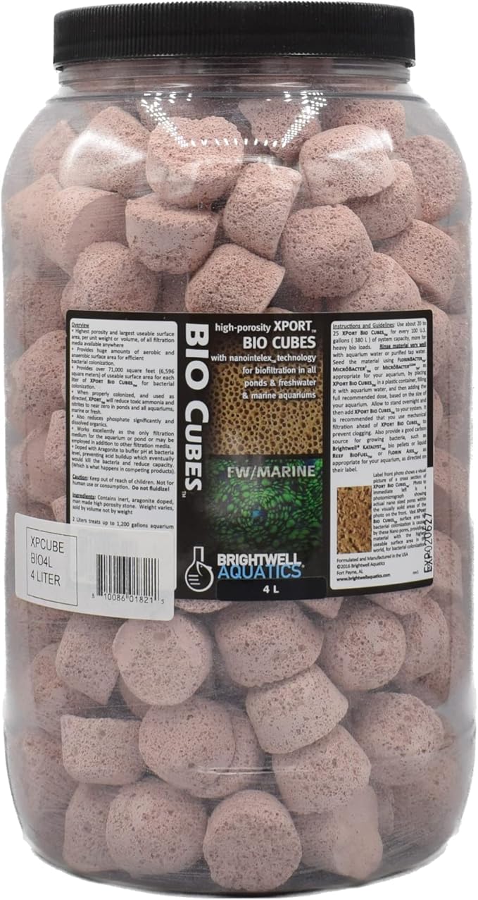 Brightwell Aquatics Xport BIO Cubes - Ultra-Porous Biological Filter Media for Filtration in Marine and Freshwater Aquariums
