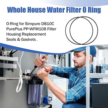 Whole House Water Filter O Ring 10"X4.5", 20"X4.5" for Simpure DB10C PurePlus PP-WFM10B Filter Housing Replacement Seals & Gaskets - 2PCS