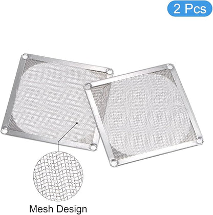 MECCANIXITY 80mm Computer Fan Filter Grills Stainless Steel Mesh Dustproof Case Cover for Computers, Pack of 2