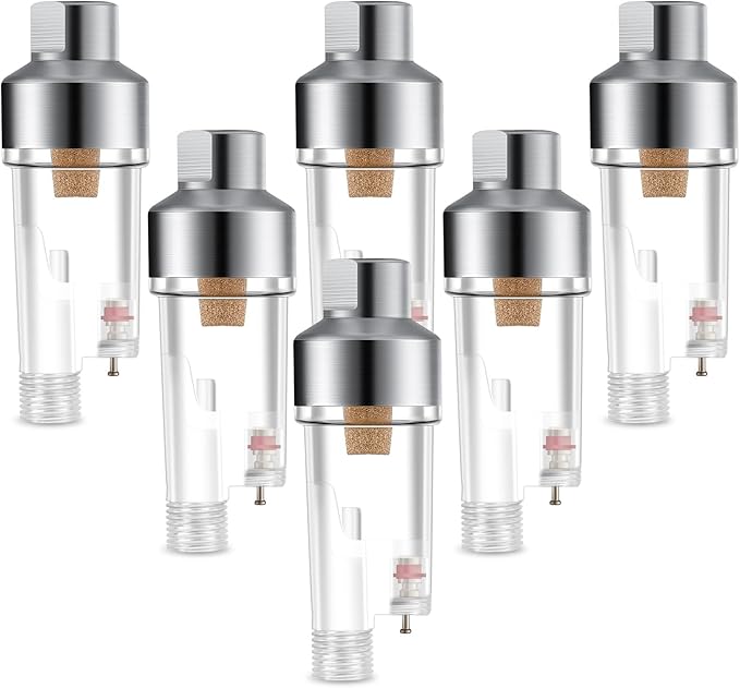 Honoson 6 Pcs 3 Pcs Airbrush in-line Water Trap Mini Air Filter Connect Separator for Connects Directly onto Airbrushes and Hoses with 1/8 Bsp Threads