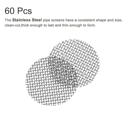 MECCANIXITY Pipe Screen Stainless Steel Screens, 3/8 Inch (9.5mm) Diameter for Pipe Filter, Pack of 60