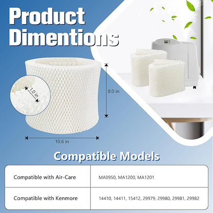 MAF1 Super Humidifier Wick Filter (2 Pack) Replacement for Air-care MA1200, MA1201, MA0950 and Kenmore 14906, 14410, 14411, 15412, 29979, 29980, 29981, 29982 Humidifiers by Funmit