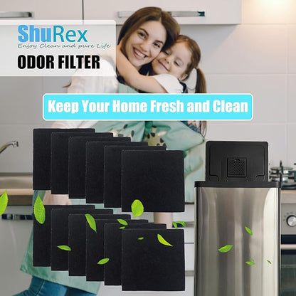 12 Pack Replacement Odor Absorbing Filter Refills for SIMPLI-MAGIC Trash Can, Activated Charcoal Deodorizer Compatible with SIMPLI-MAGIC Garbage Bins with Built in Odor Filter Compartment