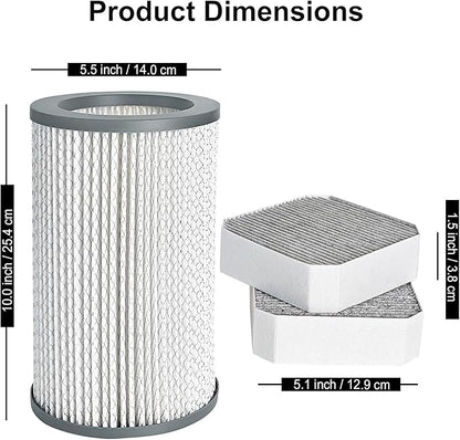 3 Pack Air Replacement Filters Set Compatible with Molekule Air Purifier, PECO Filter Replacement Include 1 Pack PECO-Filter and 2 Pack Pre-Filter