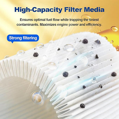 iFJF R12T Fuel Water Separator Marine Assembly - 10 Micron Diesel Engine Filter with 15 GPH Flow Rate - NPT ZG1/4-19 Ports 2 Fittings & 2 Plugs Replaces S3240 120AT 18-7987 for Boat Tractor Skid Steer