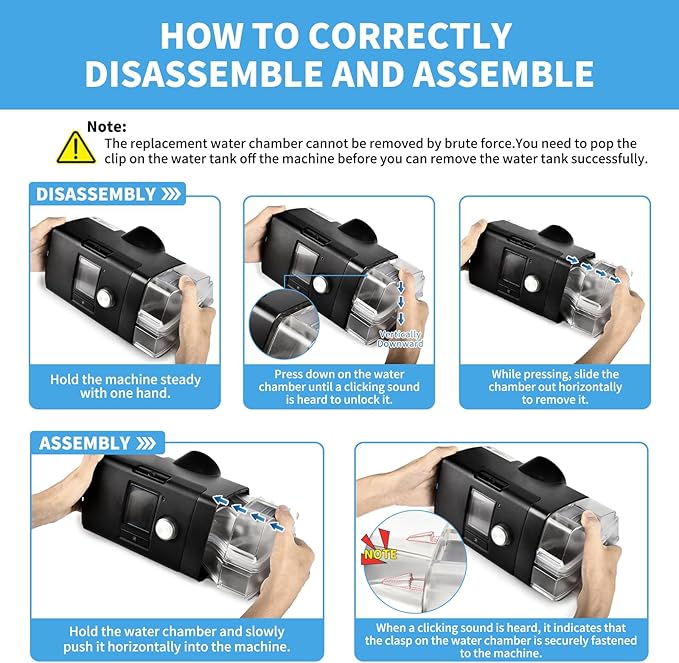 Replacement Water Chamber for ResMed AirSense 10, 380ml Water Tub with 10 Packs Filters,Easy to Install and Clean, Reliable CPAP S10 Supplies
