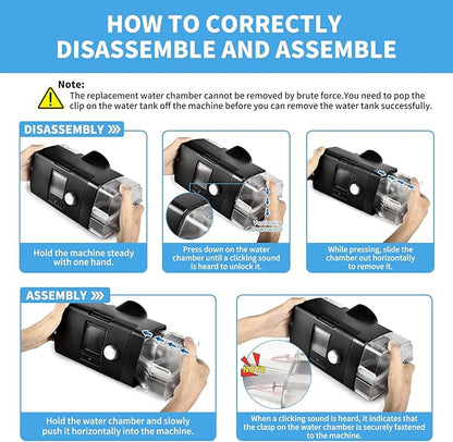 Replacement Water Chamber for ResMed AirSense 10, 380ml Water Tub with 10 Packs Filters,Easy to Install and Clean, Reliable CPAP S10 Supplies