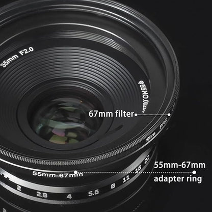 77mm Lens to 49mm Camera Lens Adapter 77mm to 49mm Step Down Ring Adapter Ring for All Brands of UV ND CPL, with Premium Lens Wiping Cloth 2 Pack (77mm-49mm)