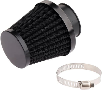 Mtsooning Motorcycle Air Filter Pod, 39mm Washable Universal Clamp-On Breathers, Cone Intake filter Replacement for ATV Dirt Pit Bike Go Kart Motorbike
