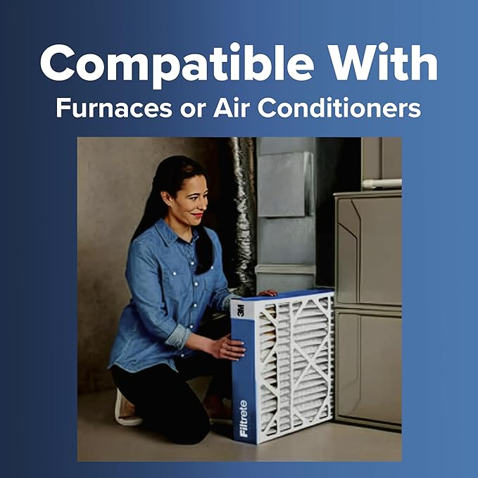 Filtrete 20x25x4 AC Furnace Air Filter, MERV 13, MPR 1900, Premium Allergen, Bacteria & Virus Filter, Electrostatic Air Cleaning Filter, 2-Pack (Actual Size 19.75 x 24.62 x 4.31 in)