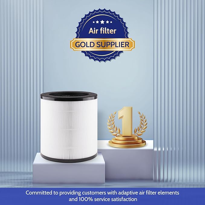 M02 Replacement Filter Compatible with Mooka M02 Air Purifier, M02 H13 True HEPA and Pre-Filter 3-in-1 High-Efficiency 3 Stages Filtration, 2 Pack