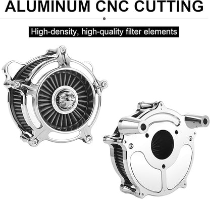 Air Filter Cleaner for Harley Davidson Softail Touring Street Road King Glide Trike for Harley Davidson Air Intake Filters for Touring 08-16, Softail 16-17 Grey