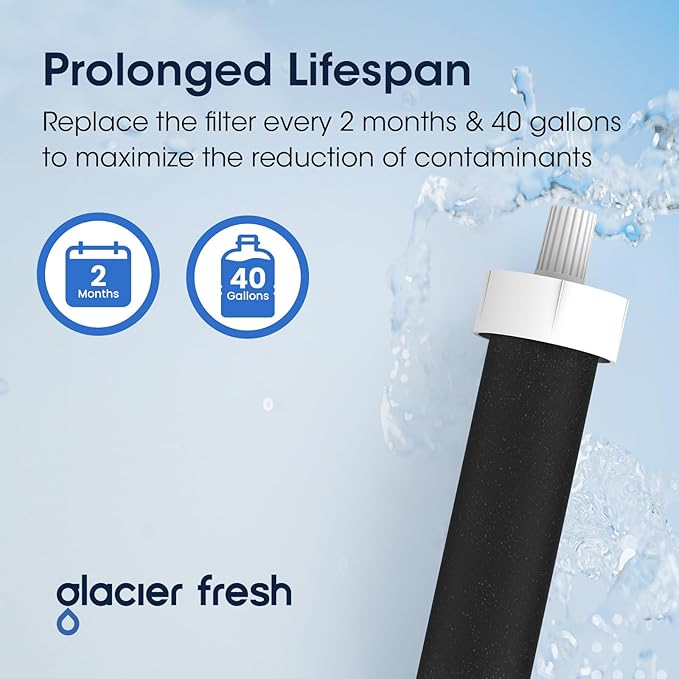 GLACIER FRESH Water Bottle Filters, Replacement for Brita BB06, Brita Hard Sided and Sport Water Bottle Filter, 3 Count