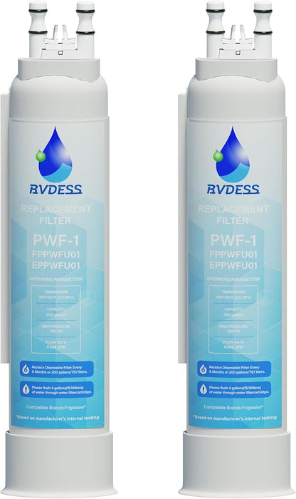 FPPWFU01 Water Filter Replacement for Frigidaire FPPWFU01 Water Filter, Compatible with PurePour PWF-1, PureAdvantage PurePour PWF-1 (2 PACK)