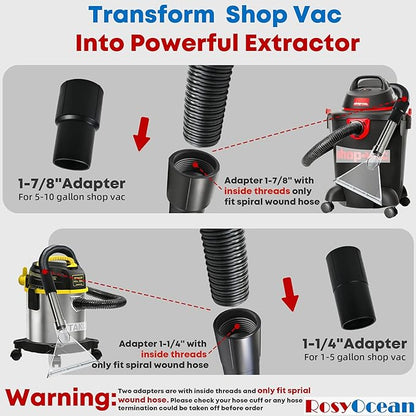 Carpet & Upholstery Cleaning Attachment Hand Wand with Viewing Large Head Auto Detailing Vacuum Head Hand Tool for Truck Mount & portable Extractor Vacuum Cleaner