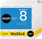 Simply 16x25x2 Air Filter, MERV 8, 12 Pack, Furnace Air Filter for HVAC (Actual Size:15.5"x24.5"x1.75") DUST, Pet, & Allergy Control