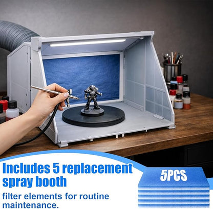Podoy 5 Pack Airbrush Spray Booth Filters, Double-Layer Paint Booth Filters Compatible with Master B400DC & B420DCK 16" × 7-1/4"