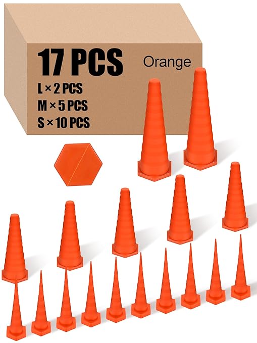 Hydraulic Oil Service Plugs Large Medium Small Sizes Multi Pack Rubber Drip Proof Hose Plugs Industrial Hydraulic Kit for Irrigation, 3 Sizes(17 Pcs,Orange)