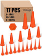 Hydraulic Oil Service Plugs Large Medium Small Sizes Multi Pack Rubber Drip Proof Hose Plugs Industrial Hydraulic Kit for Irrigation, 3 Sizes(17 Pcs,Orange)