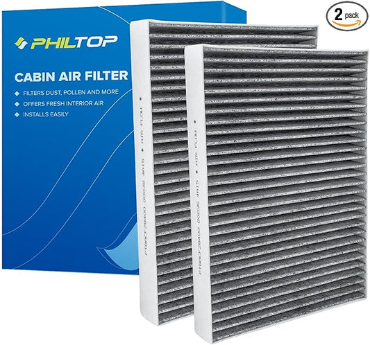 PHILTOP Cabin Air Filter w/Activated Carbon, Compatible with CF11854 Nissan Rogue 2014-2020, Rogue Sport 2017-2022, Carbon Filter Up Dust Pollen Odor, Pack of 2