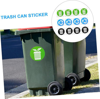 12pcs Waste Sorting Stickers Trash Can Recycling Decals Self-Adhesive Labels for Environment Protection